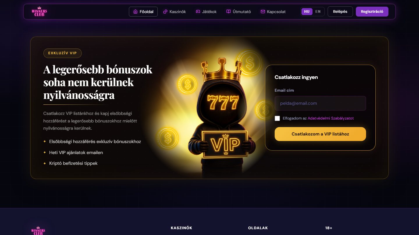 A Winners Club VIP szakasza: a figura arany változatban, érmékkel és VIP táblával